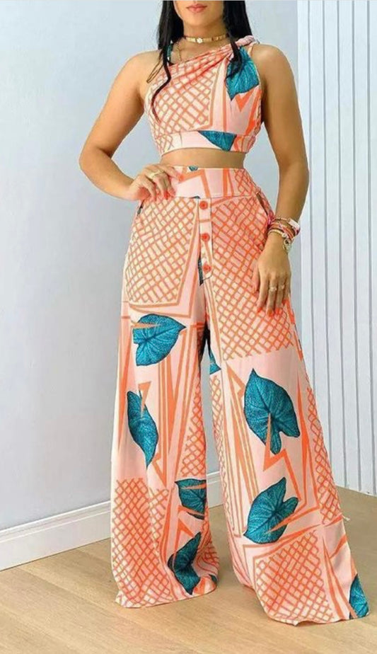 Multi-color 2pc Pant Set