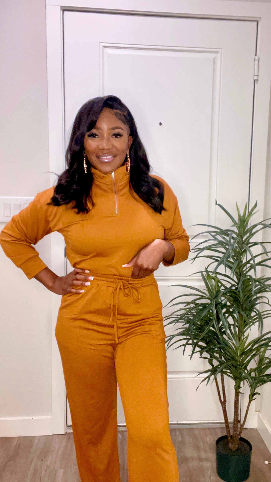 Brown 2 Piece Long Sleeve Jogging Set